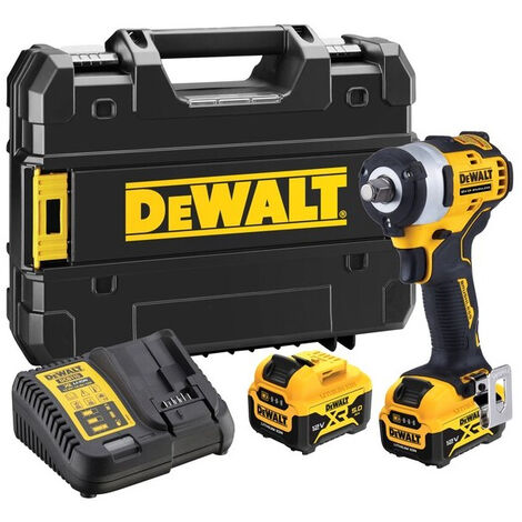 Dewalt – Boulonneuse à chocs ½" 339 Nm 12V – Moteur Brushless – 2 batteries 5Ah – Coffret TSTAK – Pour espaces confinés (1/10)