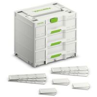 Festool – Boite de rangement Sortainer³ avec 3 tiroirs divisibles – Compatible Systainer – Accès rapide aux petites pièces – Pour atelier professionnel