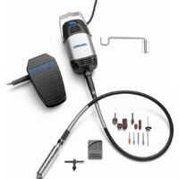 Dremel 9100 Fortiflex Heavy Duty Flexible Shaft - outil multifonction spécial avec moteur 300 W, arbre flexible et pédale