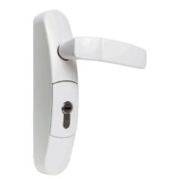 Ensemble de manoeuvre pour anti-panique FLUID Blanc Béquille pour 1/2 Cylindre européen débrayable à clé prisonnière x