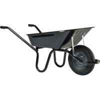 Brouette de jardin 85L – Charge maximale 250 kg – 2 roues increvables – Acier galvanisé anti-corrosion – Poignées ergonomiques – Keli