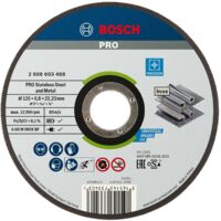 Disque BEST à tronçonner BOSCH à moyeu plat Spécial inox 125X0.8 MM - 2608603488