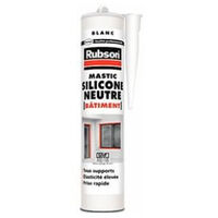 Mastic silicone neutre bâtiment RUBSON - blanc - 280ml - 1714258