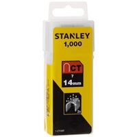 Stanley – Agrafes cavaliers 14 mm pour câbles électriques – Boîte de 1000 pièces – Pour bois dur et teck – Type 7