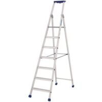 Tubesca Comabi – Marchepied Maxibat 8 marches aluminium – Hauteur de travail 2m68 – Norme EN 131 – Sabots enveloppants – Marches antidérapantes – 2375108