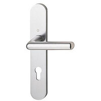 Hoppe – Ensemble sur plaques Arles type clé I finition argent – Aluminium anodisé – Dimensions 234x38mm – Entraxe 195mm – Pour serrure entraxe 70mm – 596171