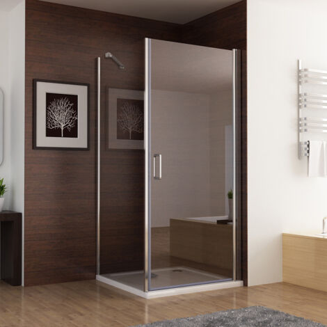 MIQU Duschkabine Eckeinstieg Dusche 90x90 x195cm Schwingtür 90 mit Seitenwand 90 NANO Glas (1/5)