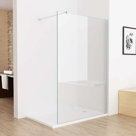 Duschabtrennung walk in Duschwand Seitenwand Dusche 8mm NANO Glas Duschtrennwand 100 x 195 cm