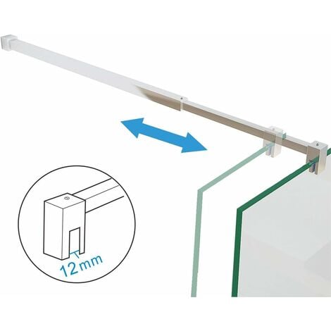 Duschabtrennung walk in Duschwand Seitenwand Dusche 8mm NANO Glas Duschtrennwand 120 x 195 cm