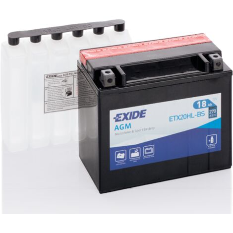 Batería Tudor YTX20HL-BS para moto AGM Hermética Exide