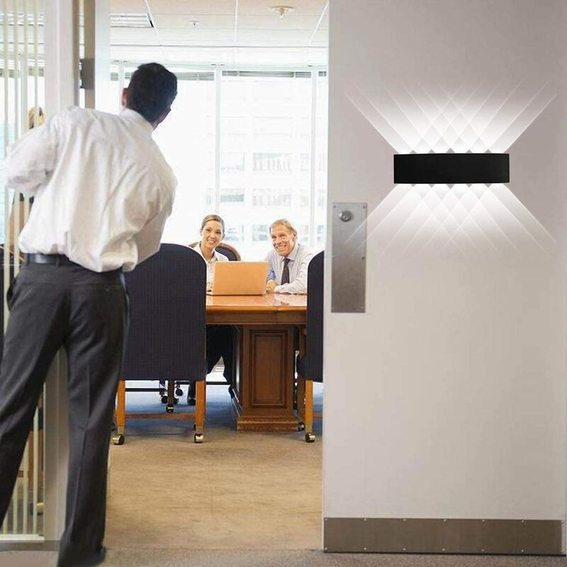 12W Lampadario a Led Retrò Lampada da Parete a Forma Di Arco Nordico Nero Lampada da Parete Moderna Semplice per Comodino Cafe Corridoio Bianco Freddo