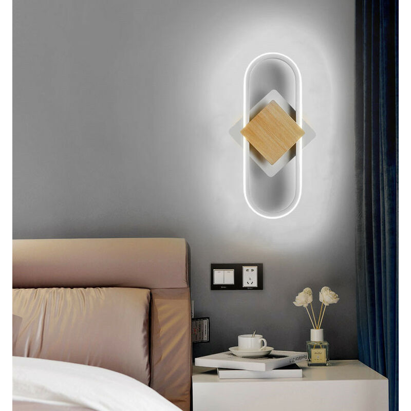 Applique Parete per Interni Led Bianco Applique Moderna Nordica Moderna  Applique Parete Decorativa Minimalista per Soggiorno Camera da Letto  Corridoio Scale, Bianco Freddo