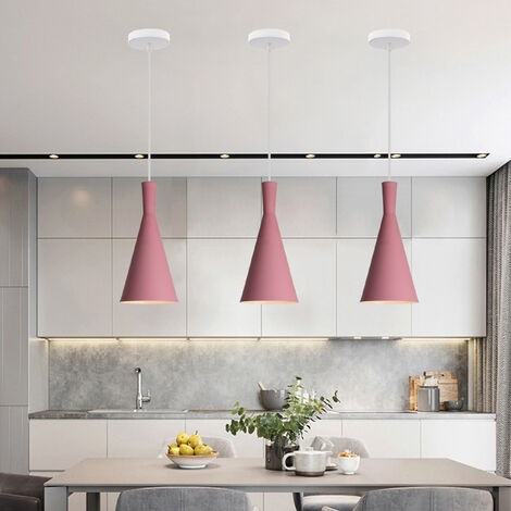 Lampadario Minimalista Nordico Rosa Lampadari a Sospensione Retrò Creativa  in Metallo Lampadari a Sospensione Moderna per