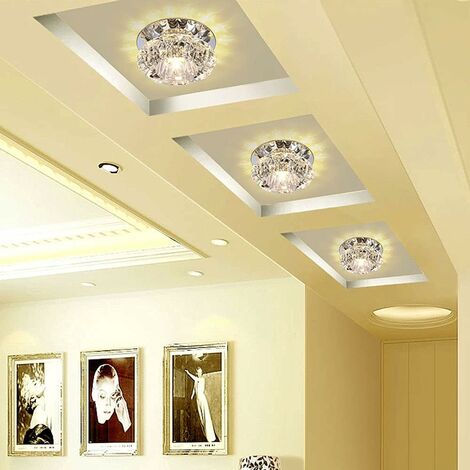 Riflettore Di Cristallo Di Lusso Downlight Moderno a Led per Corridoio D'Ingresso Bianco Caldo