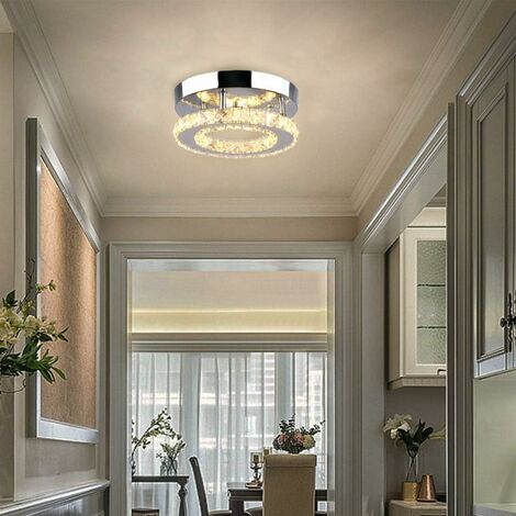 Lampadario Di Cristallo Trasparente Di Lusso Plafoniere a Led Moderna Plafoniere Rotonda per Sala da Pranzo,
