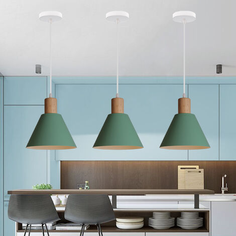 2X Lampadari a Sospensione in Stile Retrò Lampadario Moderno Lampadari a  Sospensione Nordica Plafoniera Minimalista (Verde)