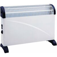 Convector de color blanco montaje a suelo 3 potencias 750 / 1000 / 2000W