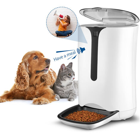 P K Distributeur Automatique De Nourriture Pour Animaux Distributeur De Croquette Gamelle Pour Chat Et Chien 7l