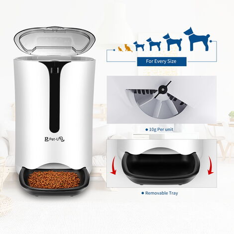 P K Distributeur Automatique De Nourriture Pour Animaux Distributeur De Croquette Gamelle Pour Chat Et Chien 7l