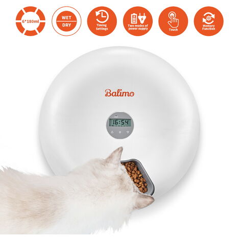 Balimo Distributeur De Croquettes Ronde Pour Chats Et Chiens Distributeur Automatique De Nourriture Seche Et Humide