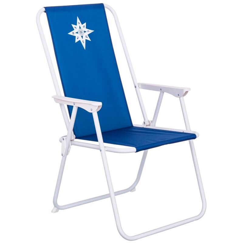 Silla Fija Plegable Hierro/Lona (53x46x88, Azul Marino)