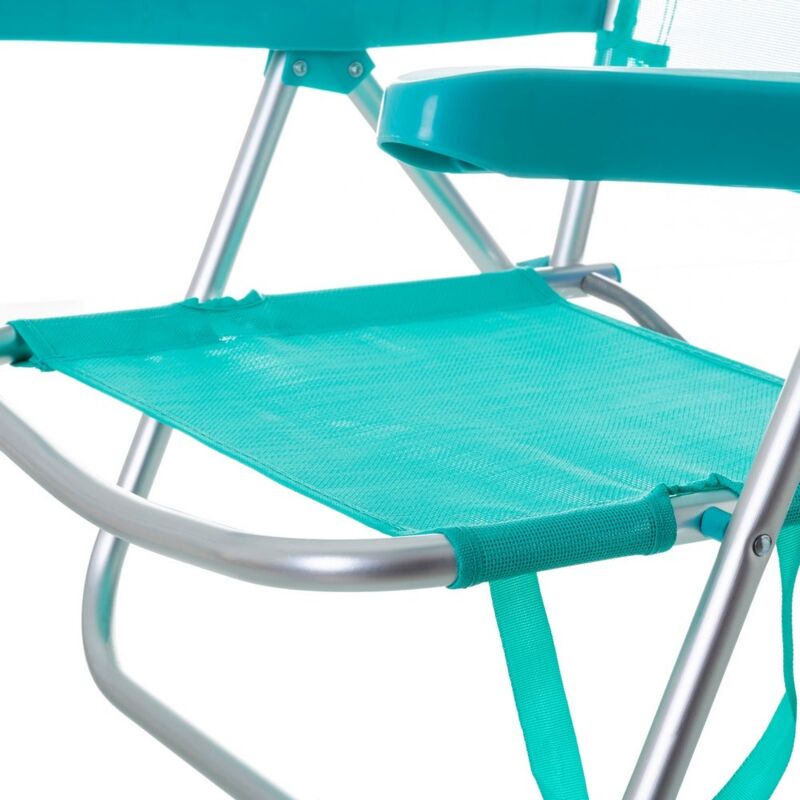 Silla De Playa lola home verde aluminio 80x61x47 cm con brazos reclinable