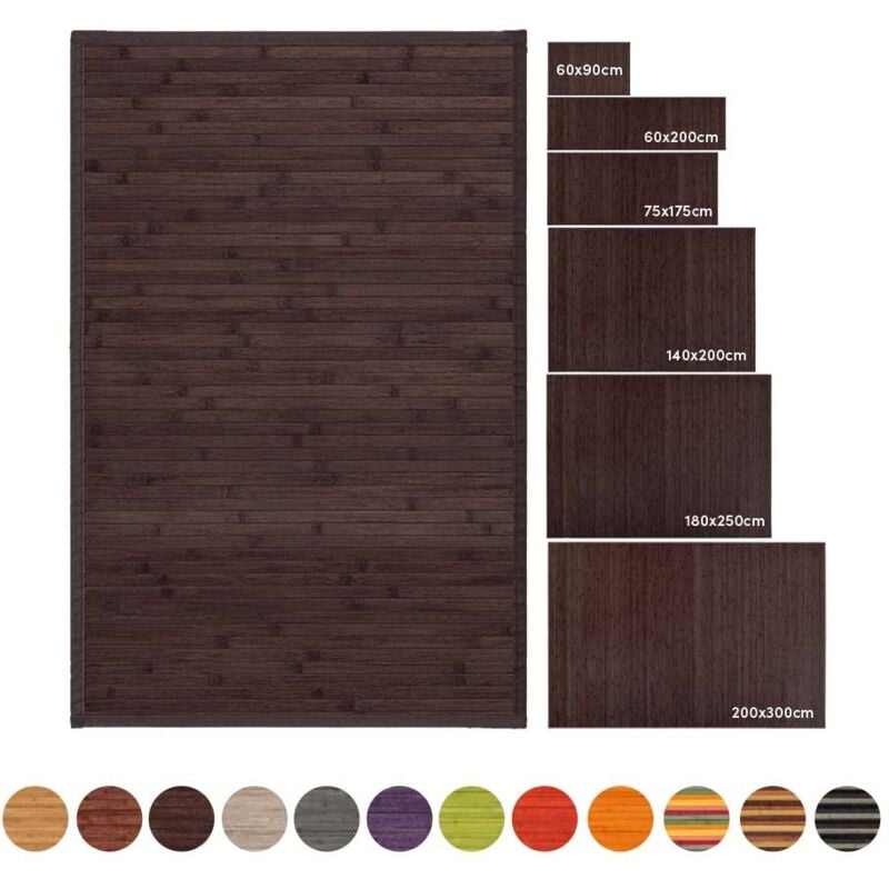 Alfombra Para De 75 x 175 cm chocolate lolahome antideslizante manchas resistente la humedad dormitorio cocina baño pasillo “175x75