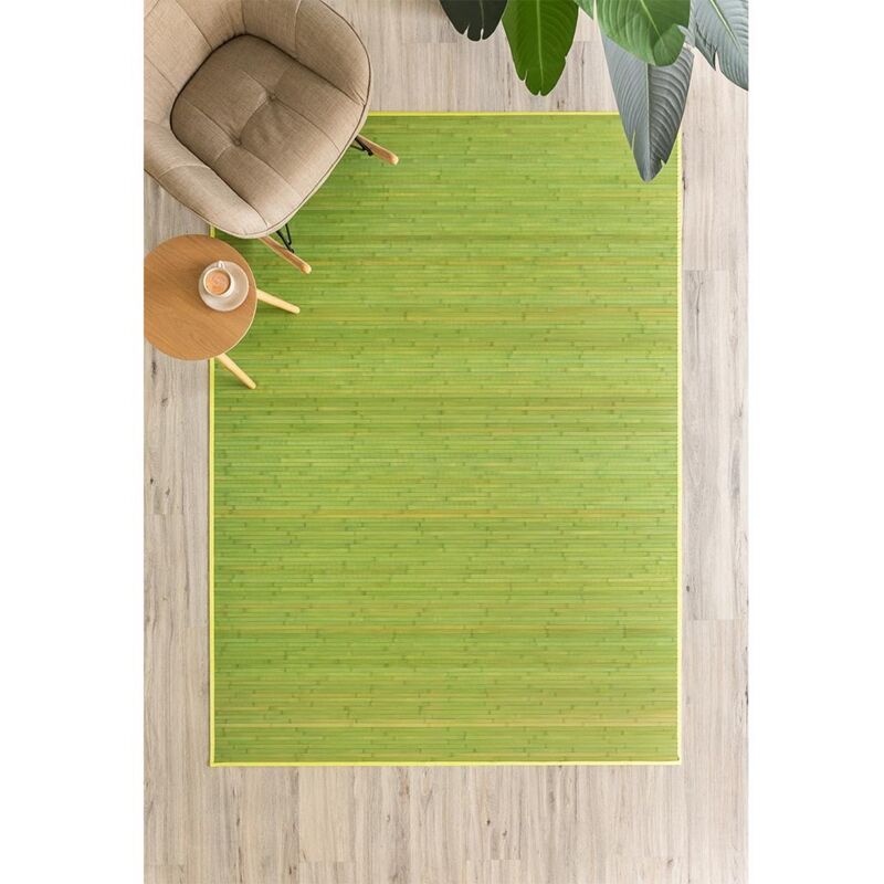 Alfombra de bambú Etnic (Natural/Negro, 180 x 120 cm)