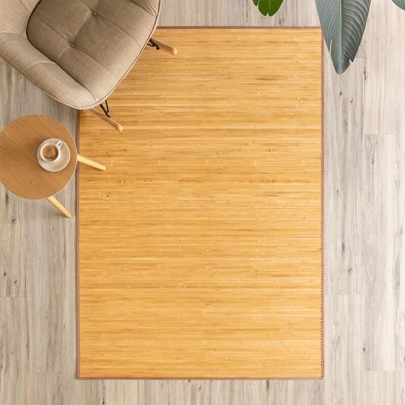  Alfombra de bambú trenzada, 60/90/47.2 in de ancho, alfombras  de bambú grandes para el hogar, antideslizante, alfombra de piso de cocina,  alfombra ecológica (color marrón oscuro, tamaño: 2 x 15 pies/23.6