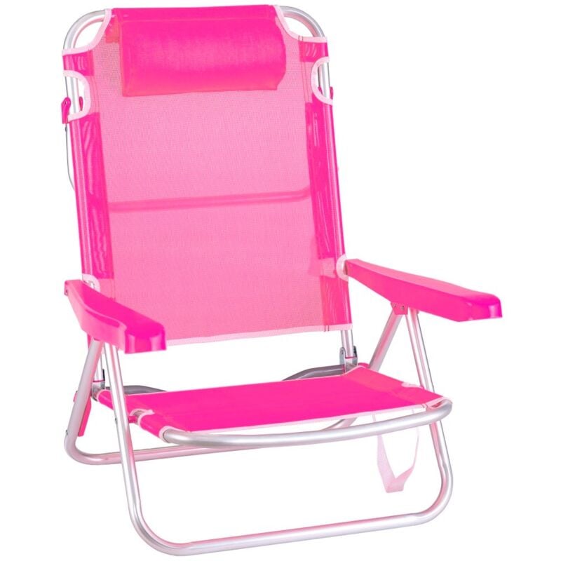 Silla De Playa lolahome rosa 61x47x80 cm aluminio con 4 posiciones