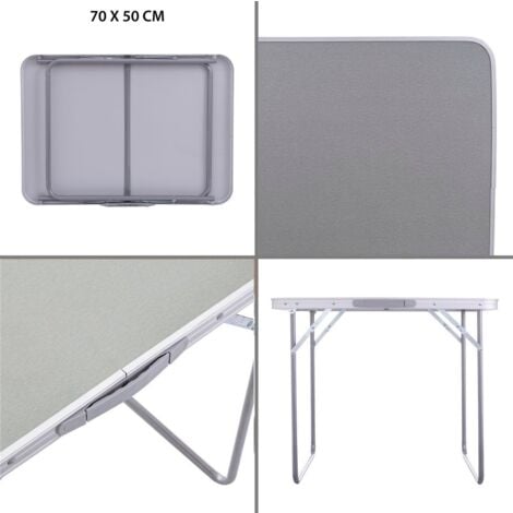 Mesa De Camping Plegable De Acero Gris De 60x50x70 Cm con Ofertas