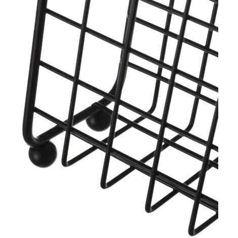 Servilletero vertical negro industrial de metal de 14x7x12 cm 