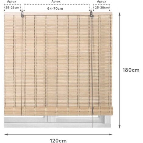 Estor Enrollable Blanco Tela Plástico 120 x 180 cm (6 Unidades) 