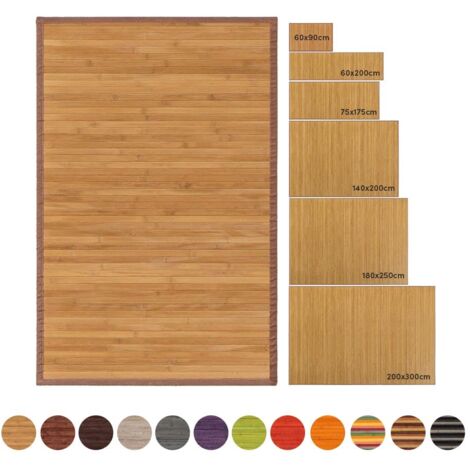  Alfombra de bambú trenzada, 60/90/47.2 in de ancho, alfombras  de bambú grandes para el hogar, antideslizante, alfombra de piso de cocina,  alfombra ecológica (color marrón oscuro, tamaño: 2 x 15 pies/23.6
