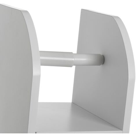 LOLAhome Portarrollos escobillero Blanco de Acero Inoxidable de 65x12x16 cm