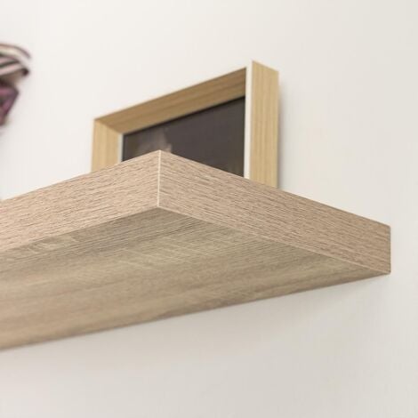 Estante de Pared de Madera MDF Natural de 80 cm -