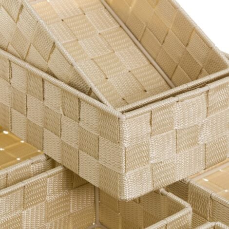 UNIMASA Set de 7 cestas organizadoras de Polipropileno Beige -
