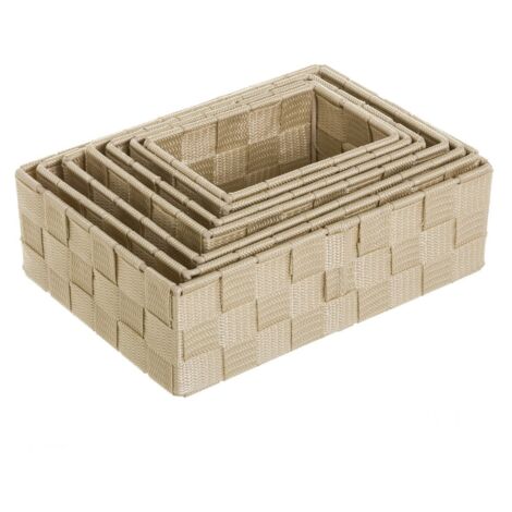 UNIMASA Set de 7 cestas organizadoras de Polipropileno Beige -