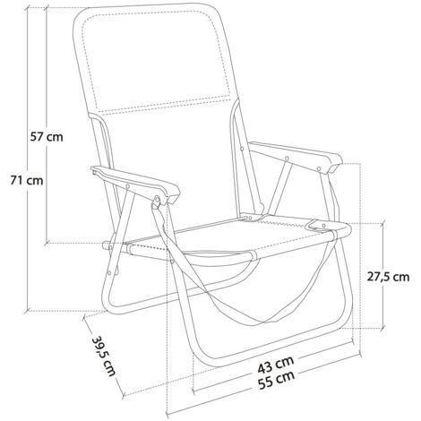 Pack De 2 Sillas Playa Fijas De Asiento Bajo Azul De Aluminio Y