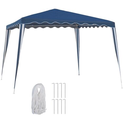 LOLAhome Carpa Cenador Gazebo Desmontable 3 x 3 m Azul. con Tubos de Acero de Alta resistencia, Protección UV, Poliéster 140gr/m2 resistente Lluvia. para Playa, Camping, Jardín, Patio, Terraza