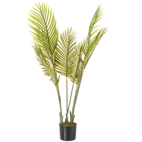 Planta artificial Palmera de bambú con maceta negro 170 cm