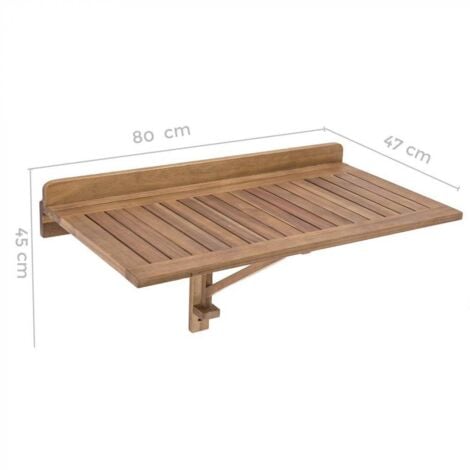 Ldk Garden Mesa de terraza Plegable Madera marrón, Natural