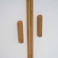 Bajo Lavabo pie de bambú y MDF Blanco de 60x30x60 cm -