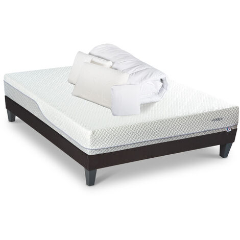 BELLECOUR LITERIE  Pack Prêt à dormir EVERBED 180x200 cm  Matelas Mémoire de forme + Sommier + Accessoires (1/5)