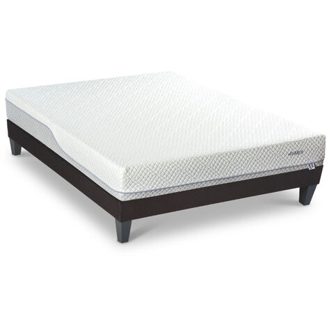 BELLECOUR LITERIE  Ensemble EVERBED 180x200 cm  Matelas Mémoire de forme + Sommier Bois (1/5)