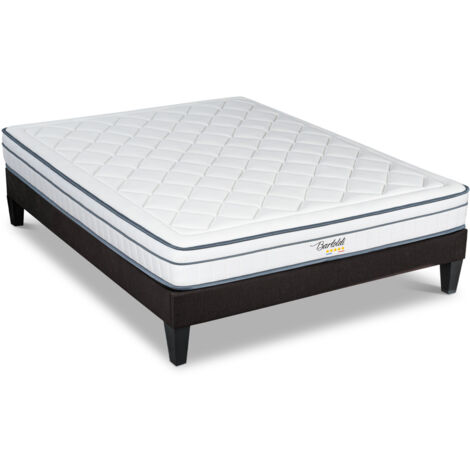 BELLECOUR LITERIE Ensemble BARTOLDI 140x200 cm Matelas Ressorts ensachés + Sommier Bois (1/5)