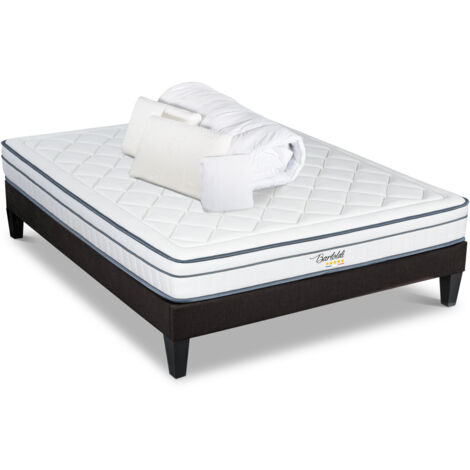 BELLECOUR LITERIE  Pack Prêt à dormir BARTOLDI 140x200 cm  Matelas Ressorts ensachés + Sommier + Accessoires (1/5)
