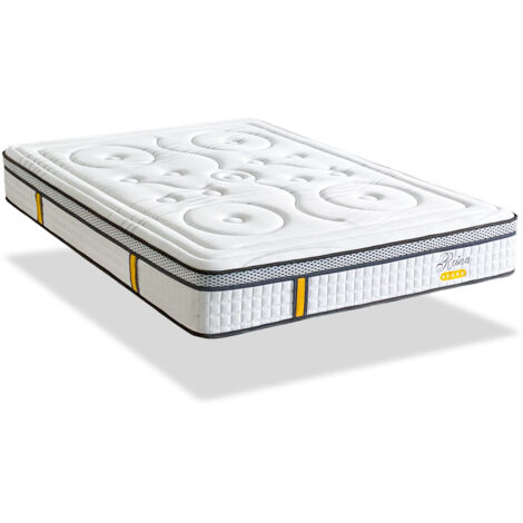 BELLECOUR LITERIE  Ensemble REINA 2.0 160x200 cm  Matelas Ressorts ensachés + Protège matelas anti punaise (1/5)