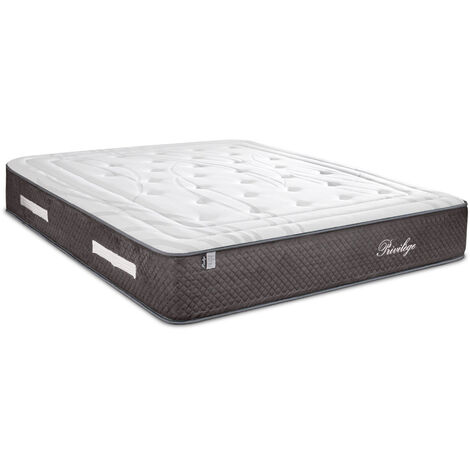 BELLECOUR LITERIE  Ensemble PRIVILEGE 140x190 cm  Matelas Ressorts ensachés + Protège matelas anti punaise (1/5)