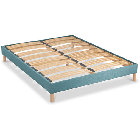 BELLECOUR LITERIE Sommier à lattes en bois LUMIERE 180x200 cm Coloris Vert d'eau Livré en kit (1/4)